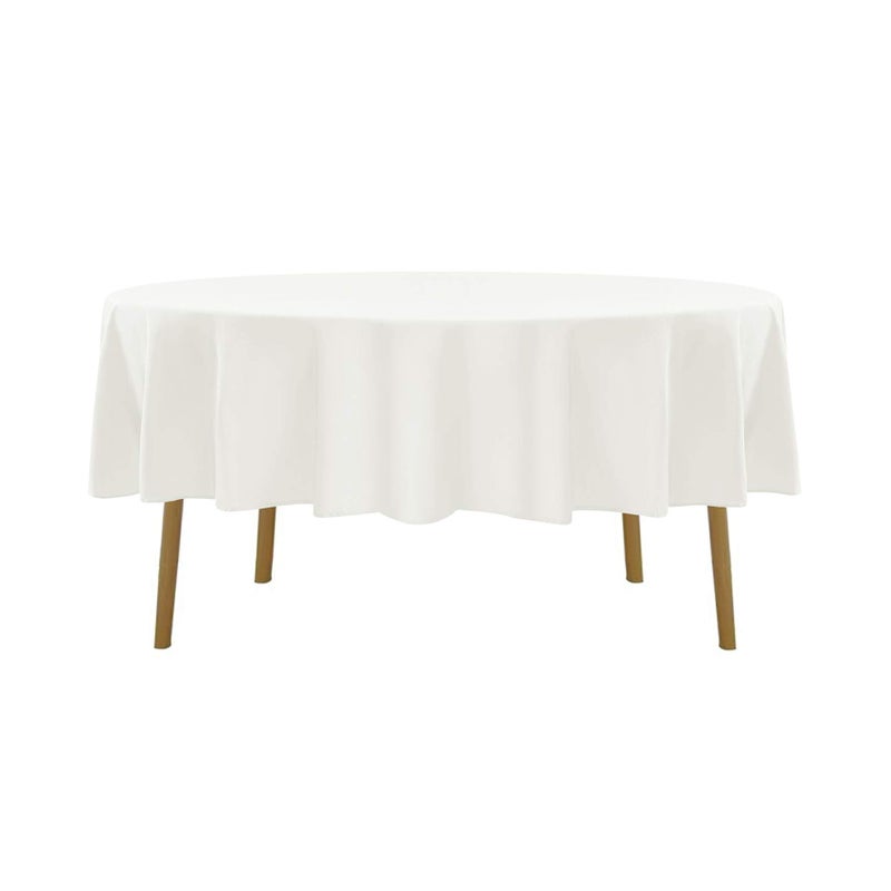 Cupuamon 90 inch Round Tablecloth Washable Polyester Table Cloth Decorative Table Cover for Wedding Party Dining Banquetï¼ˆ90 inch,Ivoryï¼‰ - Image 2